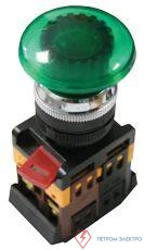 Кнопка AELA-22 "Грибок" NO+NC 220В с подсветкой зел. EKF pbn-aela-1g-220