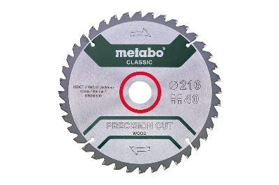 Диск пильный 216х30 HM 40WZ 5 отр. для торцовок Metabo 628060000