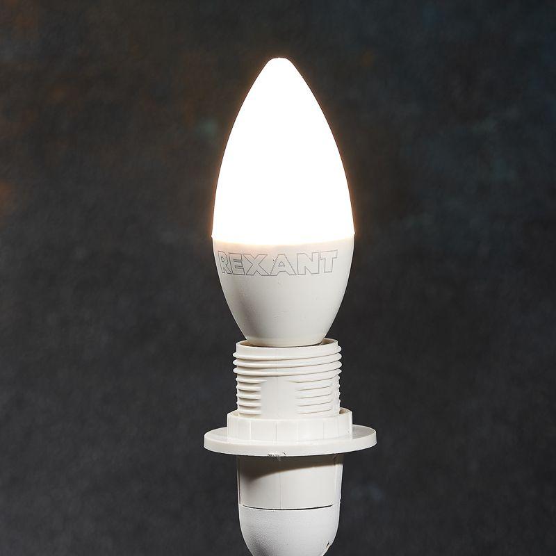 Лампа светодиодная 7.5Вт Свеча (CN) 2700К тепл. бел. E14 713лм Rexant 604-017 2