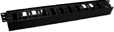 Организатор кабельный с крышкой глубина 53мм 19дюйм 1U CM-1U-D53-PL-COV пластик. Hyperline 481511