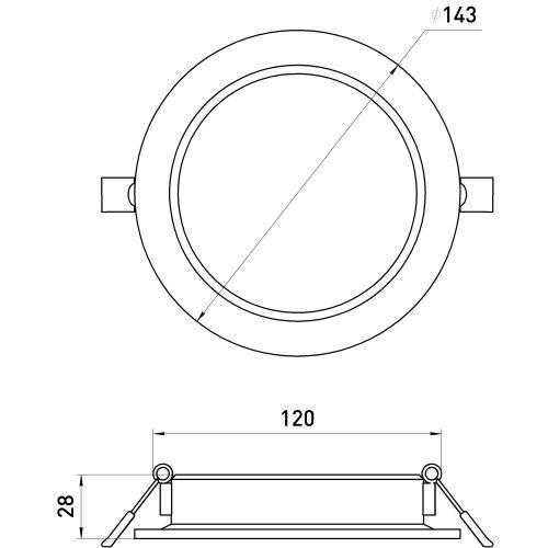Светильник светодиодный LED 17-12-3K 12Вт 3000К встраив. круглый ЭРА Б0057438 2
