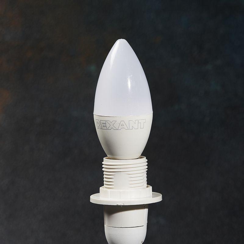 Лампа светодиодная 7.5Вт Свеча (CN) 2700К тепл. бел. E14 713лм Rexant 604-017 1