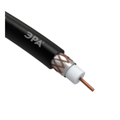 Кабель коаксиальный RG-6U 75 Ом Cu/(оплетка Cu 64%) PE черн. (уп.100м) Эра Б0044604 1