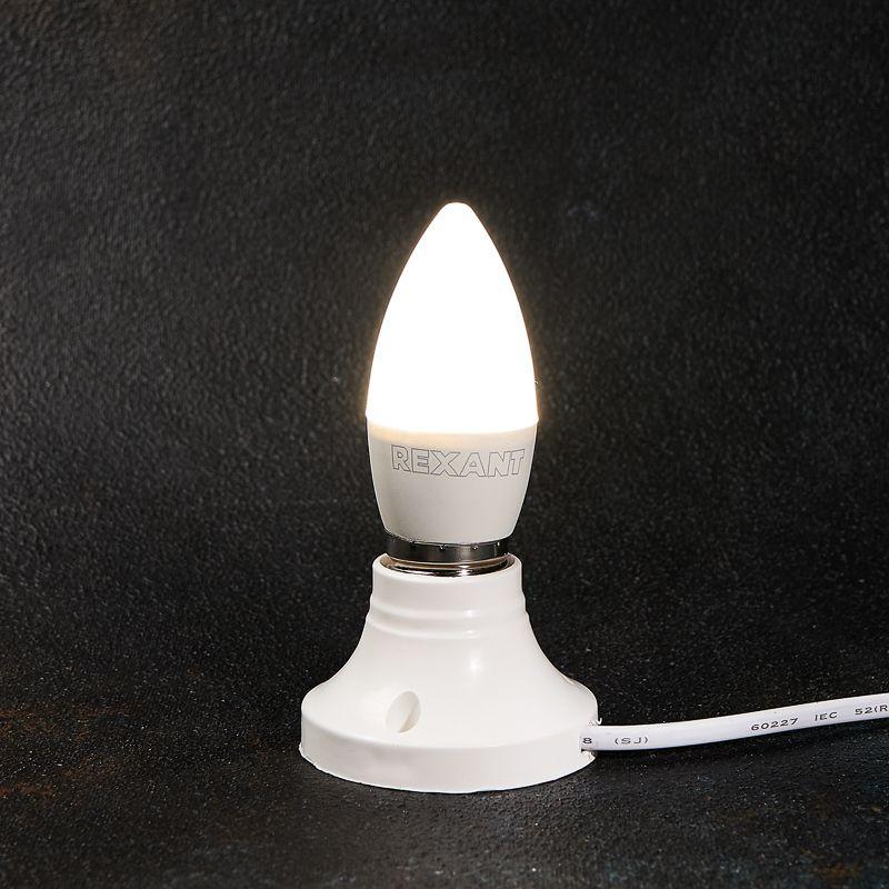 Лампа светодиодная 7.5Вт CN свеча 4000К нейтр. бел. E27 713лм Rexant 604-021 4