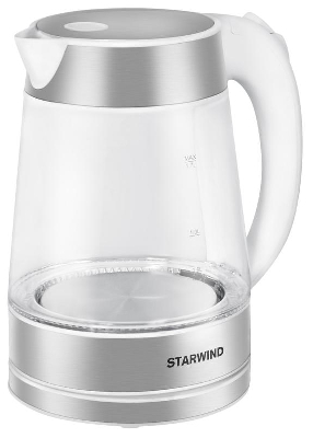 Чайник SKG2011 1.7л. 2200Вт (стекло)бел./серебр. STARWIND 1396680