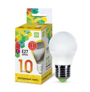Лампа светодиодная LED-ШАР-std 10Вт 230В E27 3000К 900Лм ASD 4690612015477