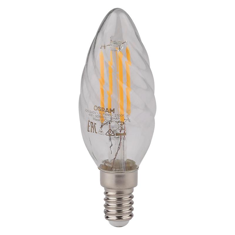 Лампа светодиодная филаментная LED STAR CLASSIC BW 40 4W/827 230V FIL FS1 E14 OSRAM 4058075055391 1