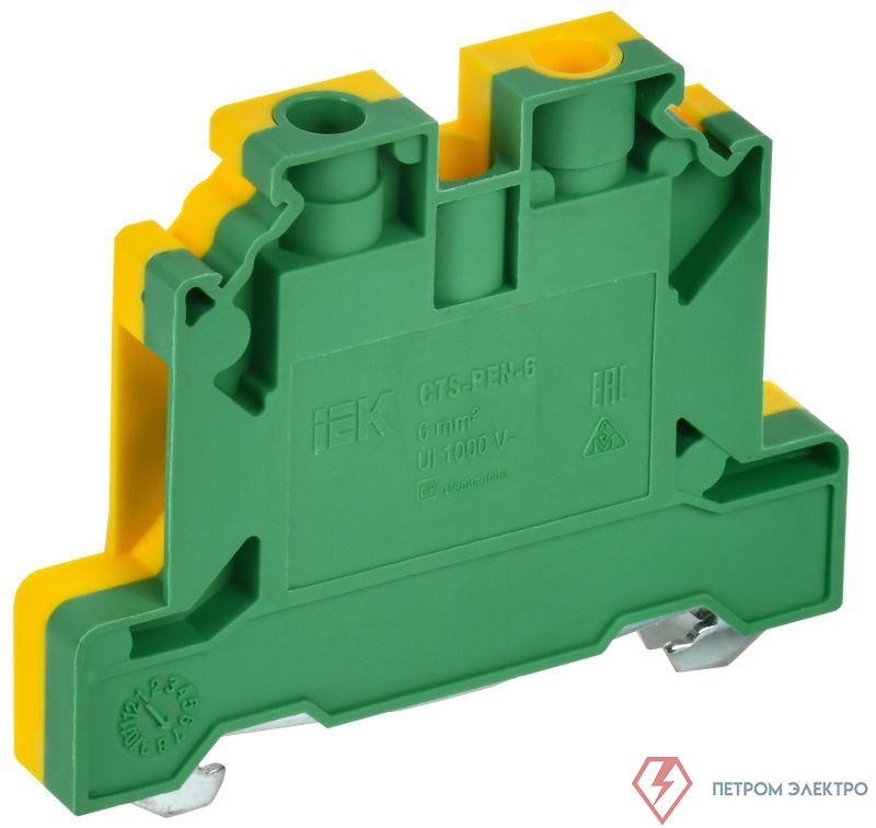 Колодка клеммная CTS-PEN земля 6кв.мм жел./зел. IEK YCT11-00-K52-006