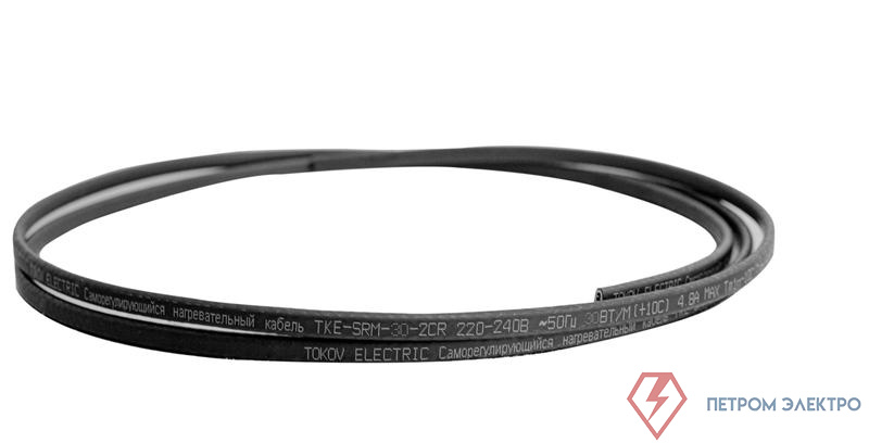 Кабель нагревательный саморег. 30Вт/м с экраном термопласт UV (250м) TOKOV ELECTRIC TKE-SRM-30-2CR