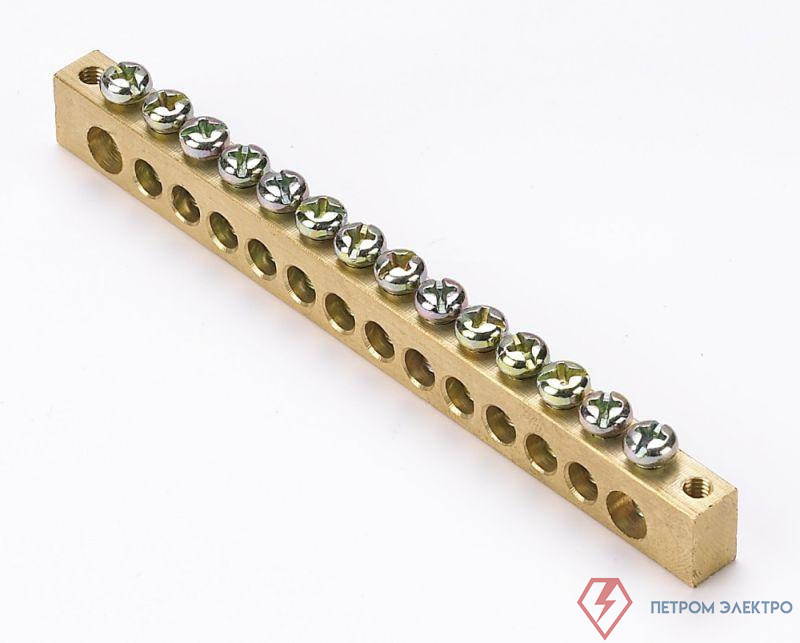 Шина нулевая 14 групп/крепеж по краям 8х12мм DEKraft 32006DEK