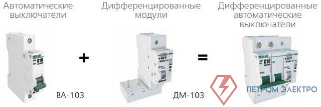 Модуль дифференциального тока 2п (1P+N) 32А 30мА тип AC 6кА ДМ-103 для ВА-103 DEKraft 16100DEK