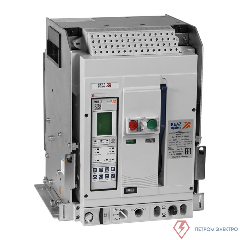 Выключатель автоматический 3п 800А 50кА OptiMat A-800-S1-3P-50-D-MR8.2-B-C2200-M2-P05-S2-06 КЭАЗ 366275