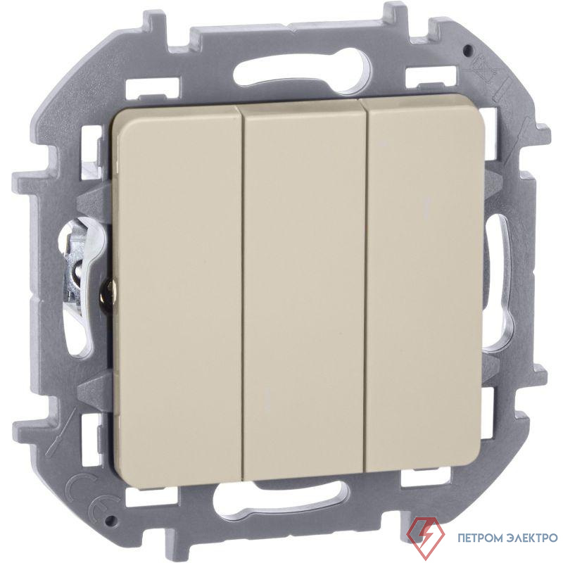 Выключатель 3-кл. Inspiria 10АХ 250В винтов. зажимы сл. кость IEK 673541