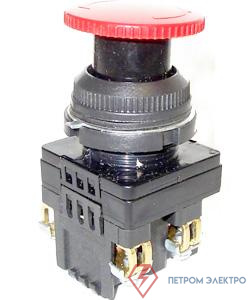 Выключатель кнопочный КЕ-141 У2 исп.3 2р гриб с фиксацией IP54 10А 660В красн. Электротехник ET529343