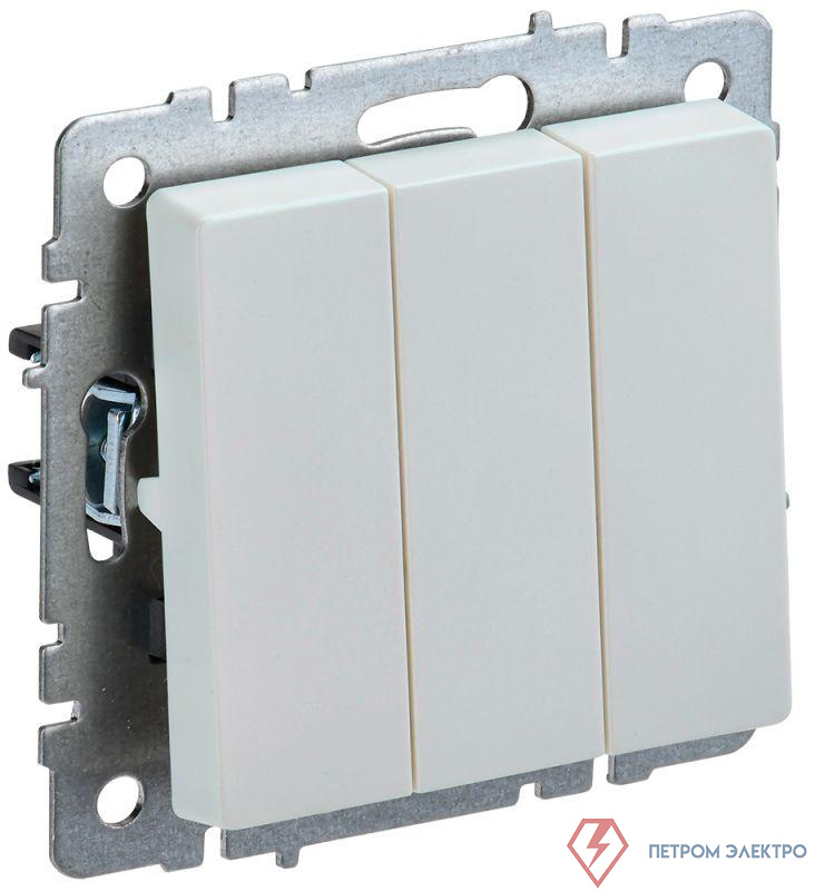 Выключатель 3-кл. СП BRITE ВС10-3-0-БрЖ 10А механизм жемчуж. IEK BR-V30-0-10-K36