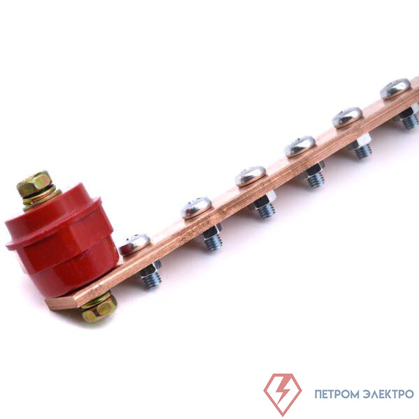 Шина заземления 19дюйм (с винтами и изоляторами) медн. SYSMATRIX GR 0022.001