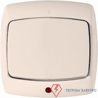 Выключатель 1-кл. СП Рондо 6А IP20 с индикацией сл. кость SchE S16-066-SI