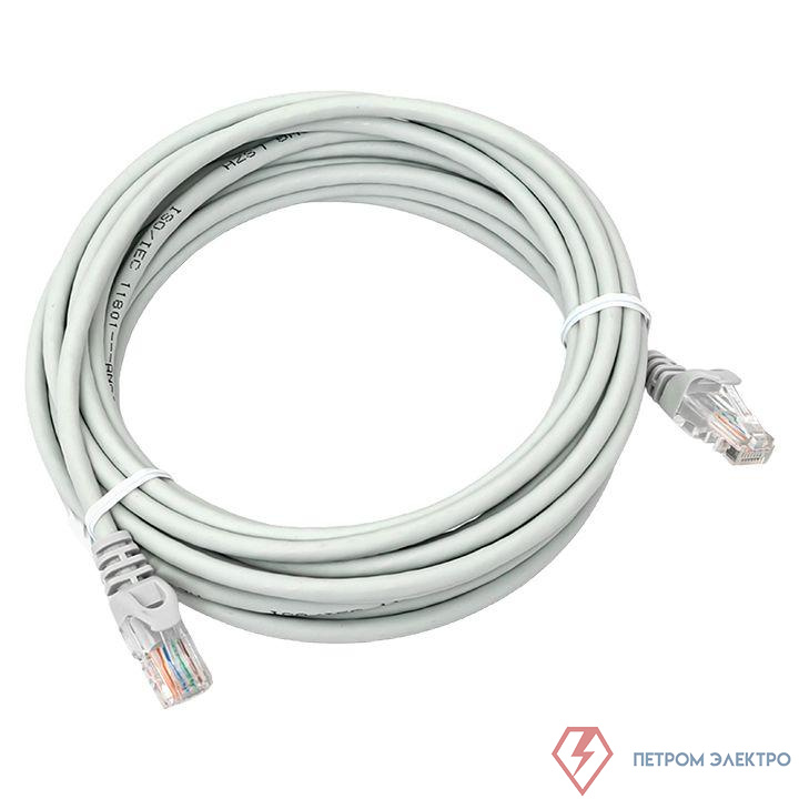 Патч-корд кат.5E UTP неэкранир. LSZH сер. 5.0м TERACOM PRO EKF TRP-5EUTP-LSH-5M-GY