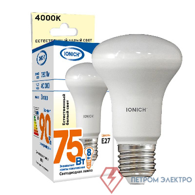 Лампа светодиодная ILED-SMD2835-R63-8-720-220-4-E27 (0170) IONICH 1528 0