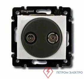Розетка телевизионная оконечная TV/FM СП Valena 10дБ механизм сл. кость IEK 695620