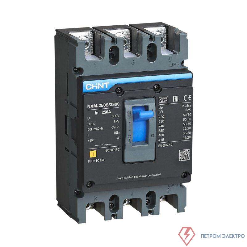 Выключатель автоматический 3п 160А 36кА NXM-250S (R) CHINT 131365