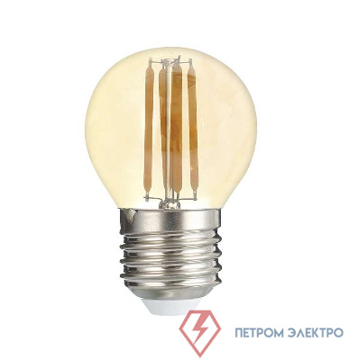 Лампа светодиодная филаментная PLED OMNI 6Вт G45 4000К нейтр. бел. E27 230В/50Гц Gold JazzWay 5021303 0