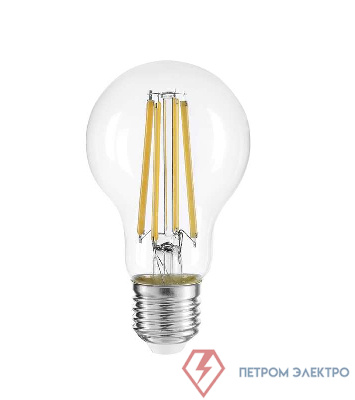 Лампа светодиодная филаментная PLED OMNI 10Вт A60 3000К тепл. бел. E27 230В/50Гц CL JazzWay 5021754 0