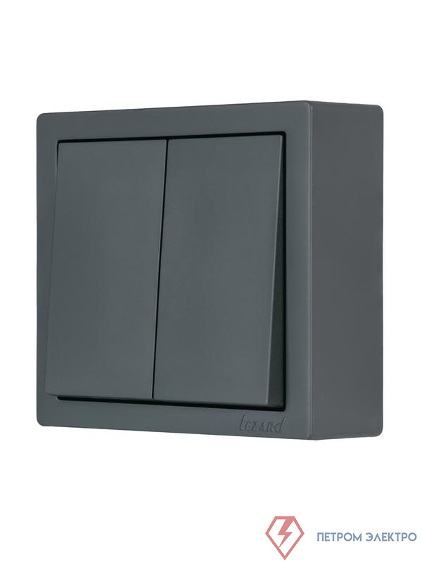 Выключатель 2-кл. ОП LETO графит LEZARD 752-3400-101
