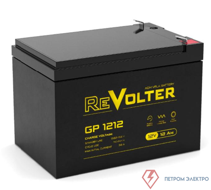 Аккумулятор 12В 12А.ч GP 1212 REVOLTER 4614040020018