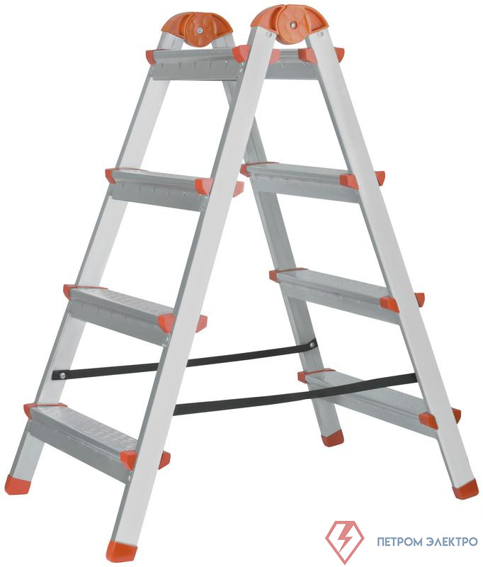 Лестница-стремянка двусторонняя 4 ступ. Н=88.5см 5.3кг стальная КУРС 65393