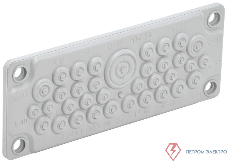 Ввод кабельный мембранный 35 отверстий d7-32мм IP65 сер. TITAN IEK TI-00D-MC-035-65
