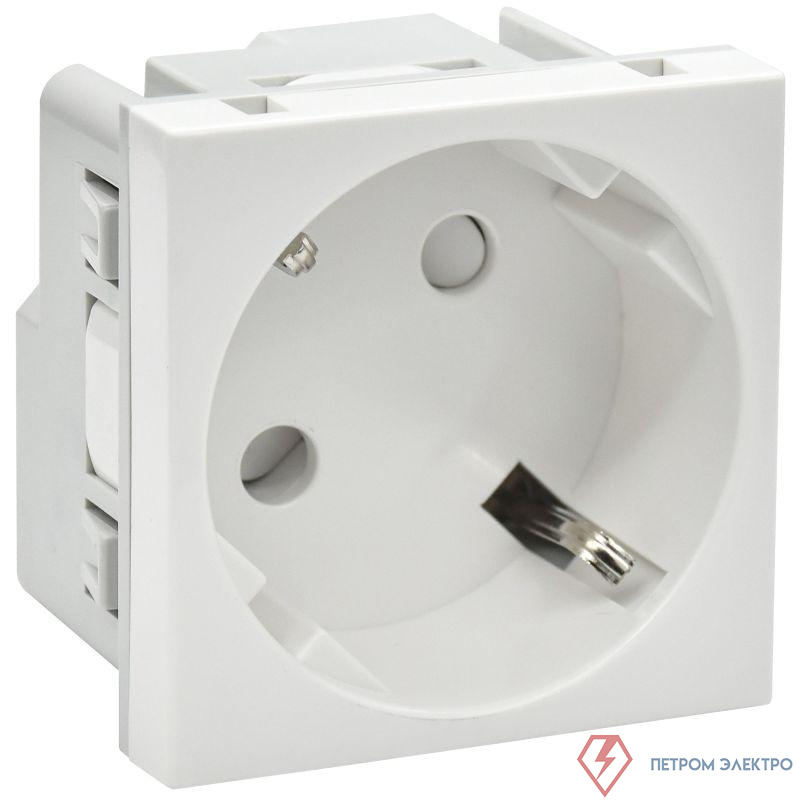 Розетка PRIMER 45град. с заземл. защ. шторки винт. зажим РКС-20-30-П-45 бел. IEK PR-KK40D-RSZH-2-2-45-K01
