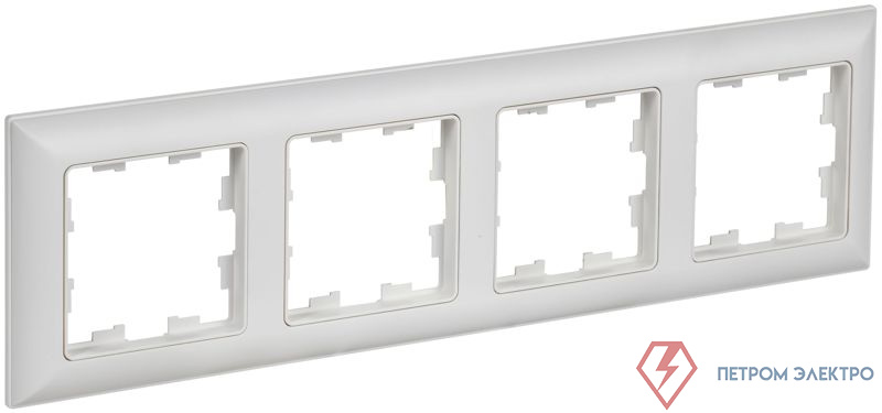 Рамка 4-м BRITE РУ-4-БрАБ арктич. бел./бел. IEK BR-M42-12-K91