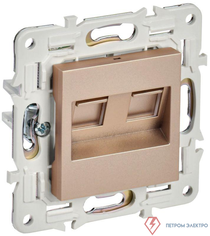 Розетка компьютерная двойная RJ45 кат.5E SKANDY SK-K03Sa песочн. IEK SK-K20-1-K98