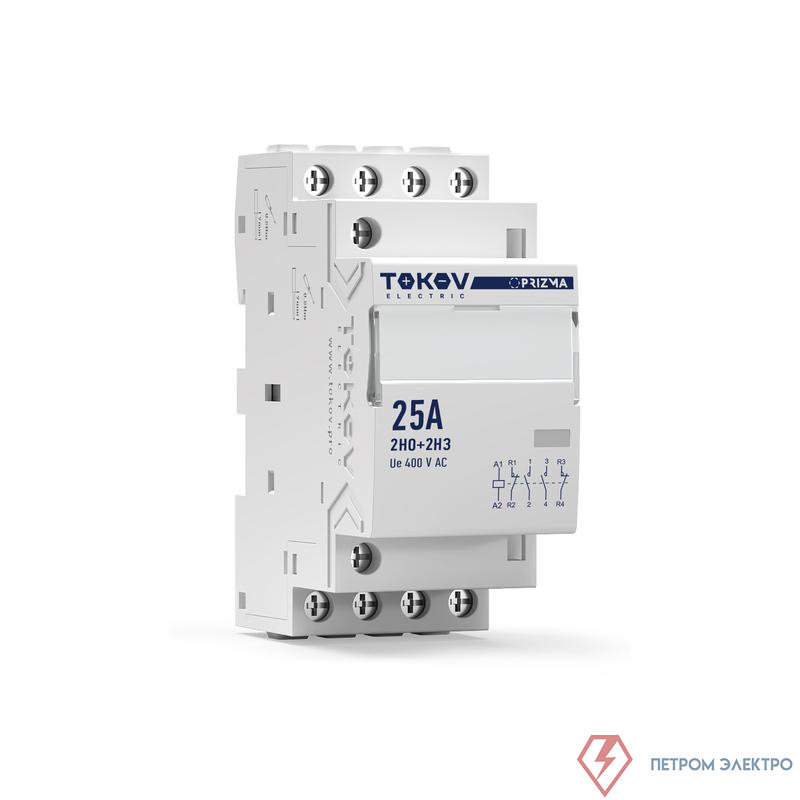 Контактор модульный 36мм 25А 230В АС 2НО 2НЗ PRIZMA TOKOV ELECTRIC TKE-PZ-MC-2-25-230-22