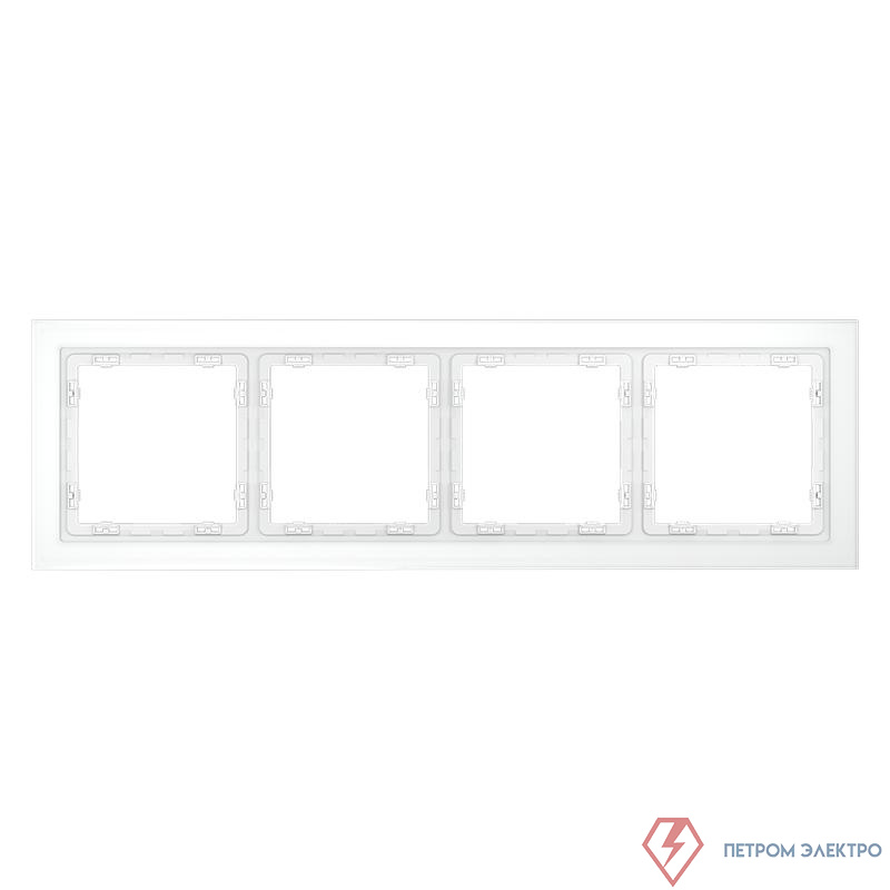 Рамка 4-м S70 стеклян. бел. матов. Voltum VLS110402