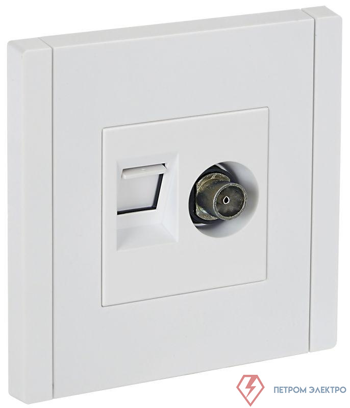 Розетка 2-м TV+RJ45 кат.5E FORTE&PIANO FP236 бел. IEK FP-AK20-1-K01
