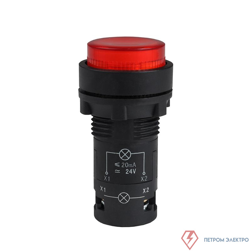 Кнопка с подсветкой OptiSignal Compact D22 С7-PL-B401 красн. 1НЗ 24В AC/DC XB7NW34B2 КЭАЗ 362086