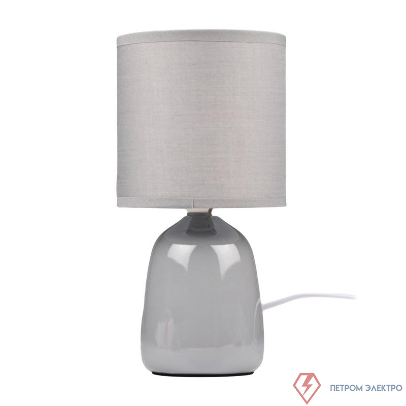 Светильник настольный JH2-02-gy E14 IP20 130х130х255мм керамика; ткань; PVC-пластик сер. JazzWay 5062320