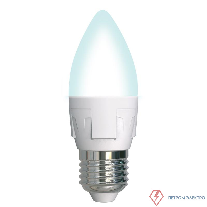 Лампа светодиодная LED-C37 7W/4000K/E27 /FR/DIM PLP01WH Яркая 7Вт матовая 4000К нейтр. бел. E27 диммир. (упак. картон) Uniel UL-00004295