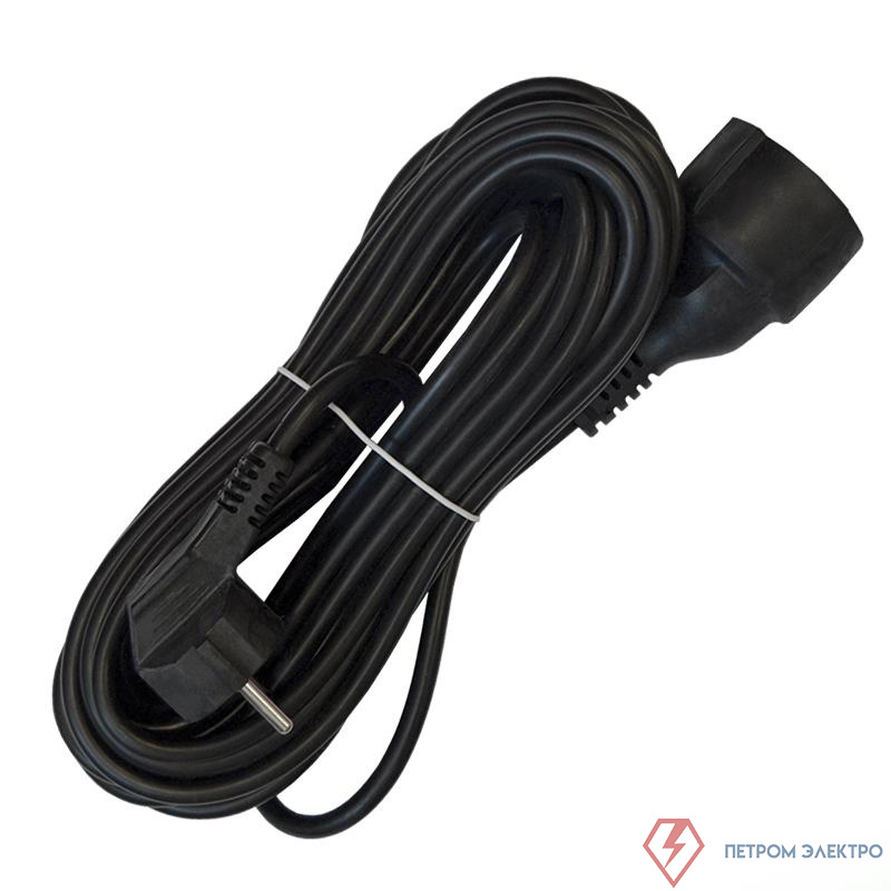 Удлинитель-шнур 1х10м с заземл. 16А IP20 ПВС 3х1 черн. DOMTOK 2360