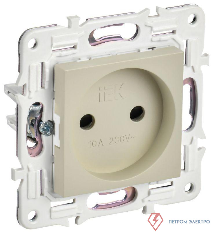 Розетка SKANDY 10А без заземл. защ. штроки SK-R01B беж. IEK SK-R13-10-K10