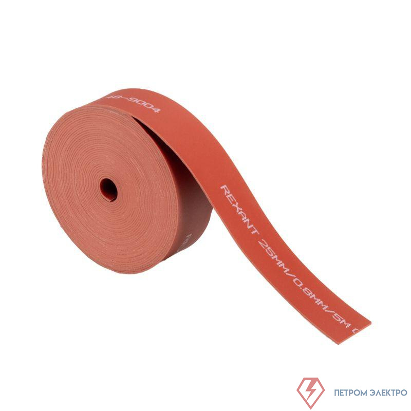 Лента термоусаживаемая ТЛ-0.8 25х0.8мм с клеевым слоем красн. 5м Rexant 48-9004