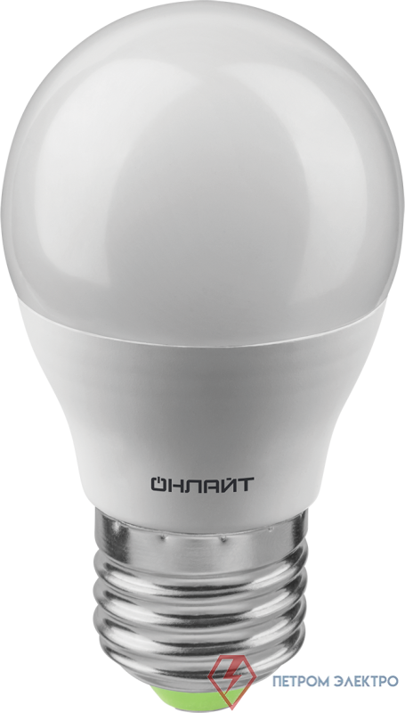 Лампа светодиодная 90 065 OLL-G45-12-230-6.5K-E27-FR 12Вт шар 6500К холод. бел. E27 1200лм 176-264В ОНЛАЙТ 90065
