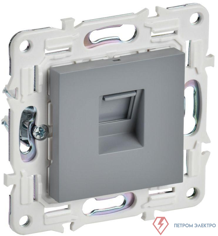 Розетка компьютерная RJ45 кат.5E SKANDY SK-K01Gr сер. IEK SK-K10-1-K03