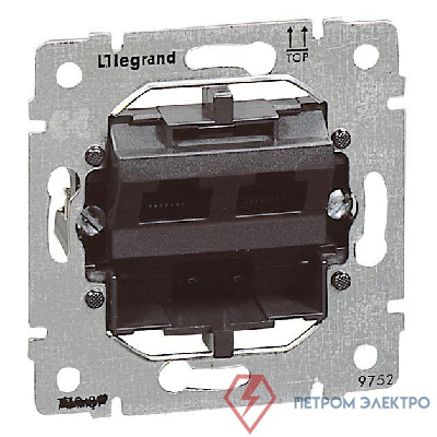 Розетка компьютерная 2-м СП Galea Life RJ45 кат.5E UTP на винтах 9 контакт. механизм Leg 775762