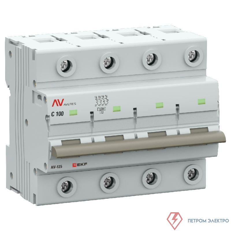 Выключатель автоматический 4п C 125А 10кА AV-125 AVERES EKF mcb125-4-125C-av