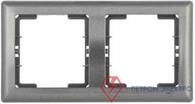 Рамка 2-м BOLERO РГ-2-БА горизонт. антрацит IEK EMB20-K95
