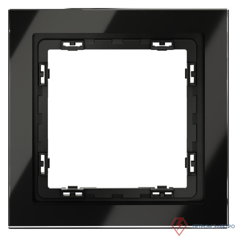 Рамка 1-м S70 стеклян. черн. Voltum VLS110108