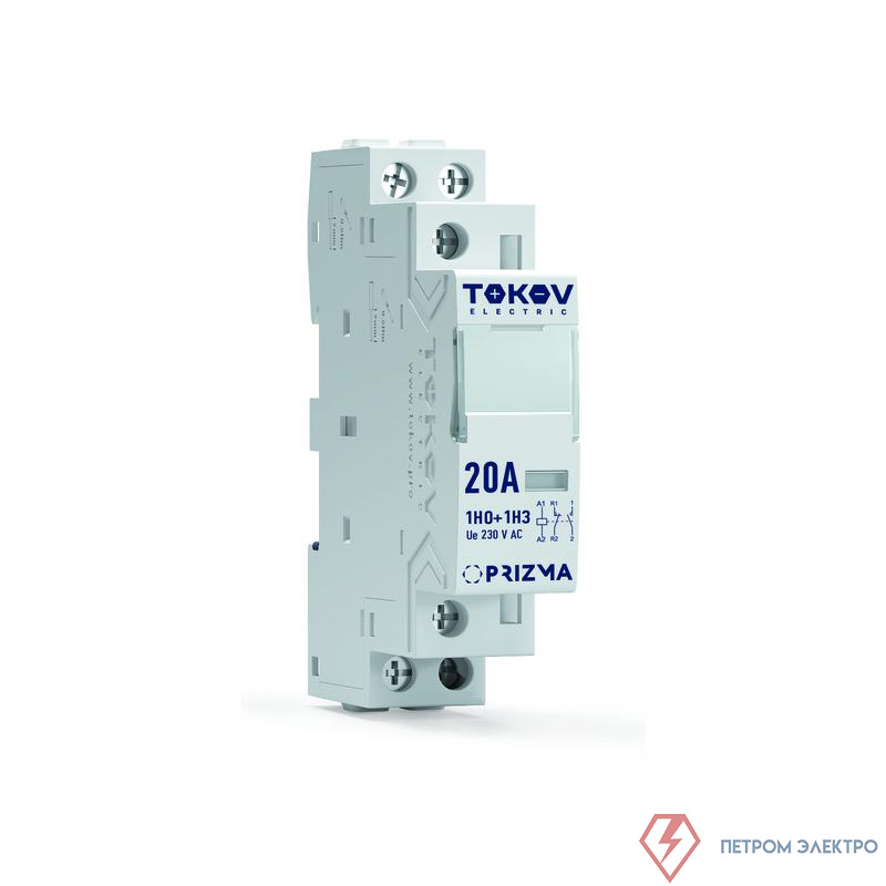 Контактор модульный 18мм 20А 230В АС 1НО 1НЗ PRIZMA TOKOV ELECTRIC TKE-PZ-MC-1-20-230-11